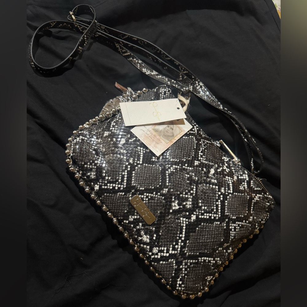 Jessica Simpson Black and White Crossbody Bag